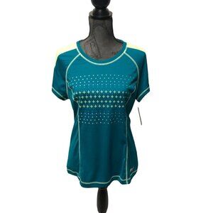 Fila Sport Performance Top Womens Size Large Teal Short Sleeve Athletic Tee NEW